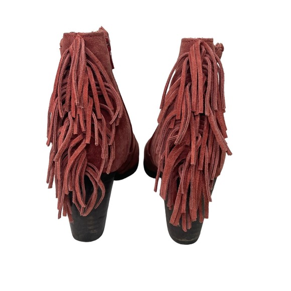 WOMENS MATISSE SPICE RED LUCINDA BOOTS SUEDE FRINGE WESTERN BOOTIES SIZE 8 - Picture 8 of 11